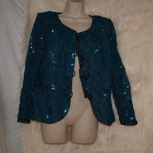 JACKET Aqua/Black SIZE 16 BY NANCY NEIL USED FOR PHOTO SHOOT